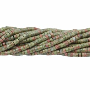 4 x 2mm Heishi Bead - Unakite - 38cm Strand