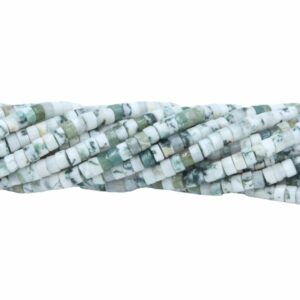 4 x 2mm Heishi Bead - Tree Agate - 38cm Strand