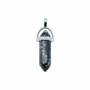 Snowflake Obsidian - Double Point Pendant – 43mm
