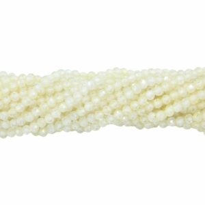 Cubic Zirconia – 2mm Faceted - 39cm Strand - Ivory
