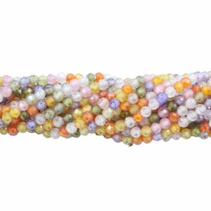 Cubic Zirconia – 3mm Faceted - 37cm Strand - Mix Colour