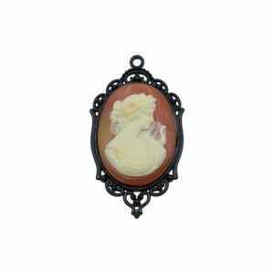 Cameo Pendant - 65mm - Carnelian / Black
