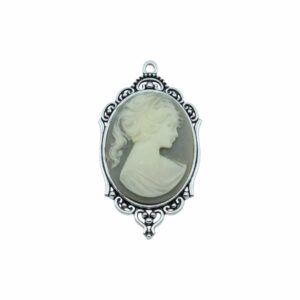 Cameo Pendant - 65mm - Wedgewood / Antique Silver