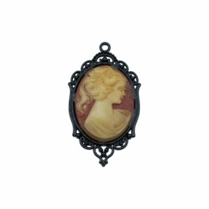 Cameo Pendant - 65mm - Carnelian / Black