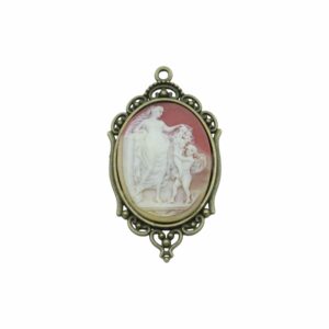 Cameo Pendant - 65mm - Carnelian / Brass