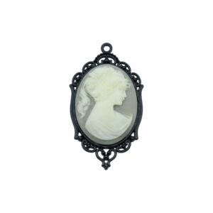 Cameo Pendant - 65mm - Wedgewood / Black