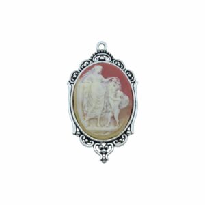 Cameo Pendant - 65mm - Carnelian / Antique Silver