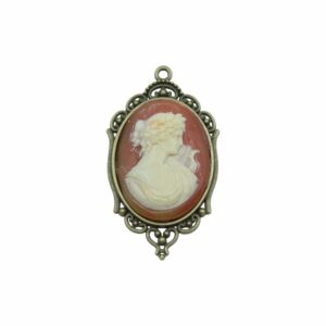 Cameo Pendant - 65mm - Carnelian / Brass