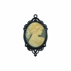 Cameo Pendant - 65mm - Wedgewood / Black