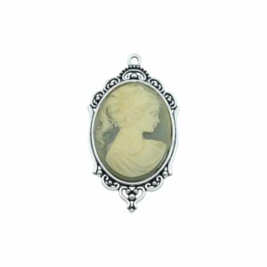 Cameo Pendant - 65mm - Wedgewood / Antique Silver