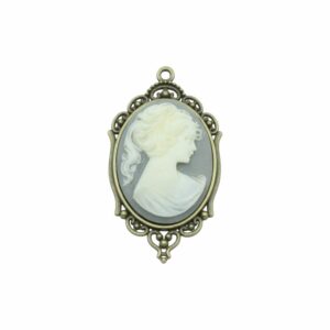 Cameo Pendant - 65mm - Wedgewood / Brass
