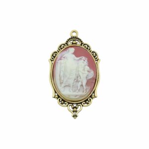 Cameo Pendant - 65mm - Carnelian / Antique Gold