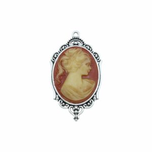 Cameo Pendant - 65mm - Carnelian / Antique Silver