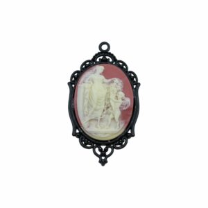 Cameo Pendant - 65mm - Carnelian / Black