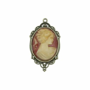 Cameo Pendant - 65mm - Carnelian / Brass