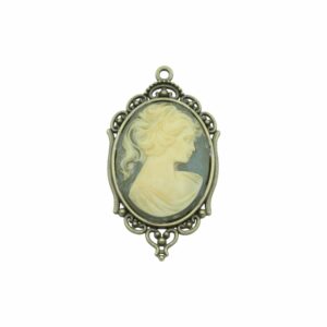 Cameo Pendant - 65mm - Wedgewood / Brass