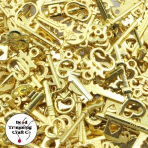 Key Charms - 18 to 34mm - Mixed Sizes - Gold