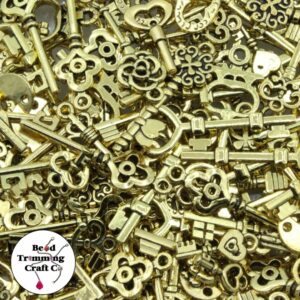 Key Charms - 18 to 34mm - Mixed Sizes - Antique Gold