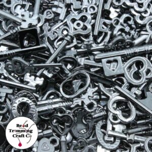 Key Charms - 18 to 34mm - Mixed Sizes - Gun Metal