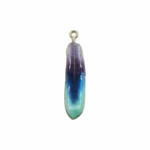 Feather Pendant - 38mm - Gold / Colour