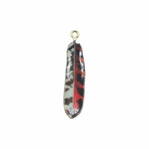 Feather Pendant - 38mm - Gold / Colour