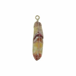 Feather Pendant - 38mm - Gold / Colour