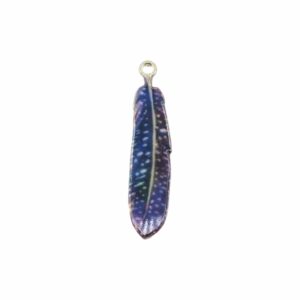 Feather Pendant - 38mm - Gold / Colour