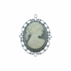 Cameo Pendant - 60mm - Wedgewood / Antique Silver