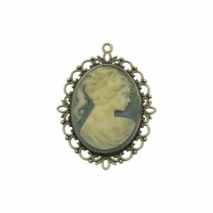 Cameo Pendant - 60mm - Wedgewood / Brass