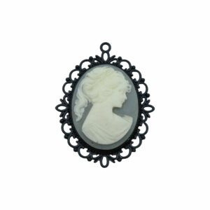 Cameo Pendant - 60mm - Wedgewood / Black