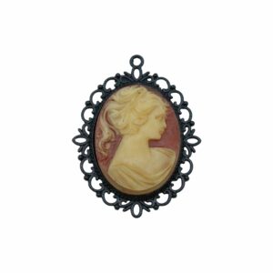 Cameo Pendant - 60mm - Carnelian / Black
