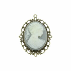 Cameo Pendant - 60mm - Wedgewood / Brass