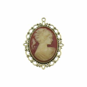 Cameo Pendant - 60mm - Carnelian / Antique Gold