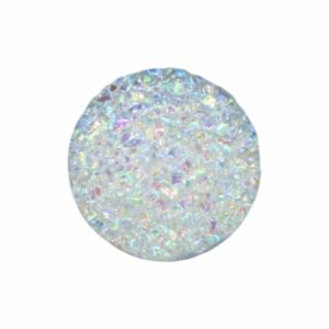 Druzy Cabochon - Round - 12mm - Clear AB