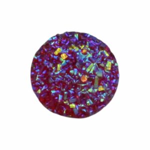 Druzy Cabochon - Round - 12mm - Dark Pink AB