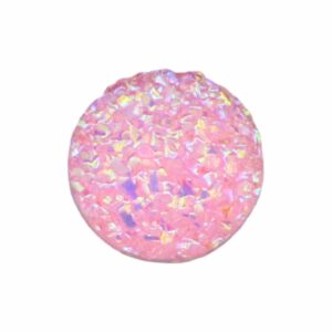 Druzy Cabochon - Round - 12mm - Pink AB