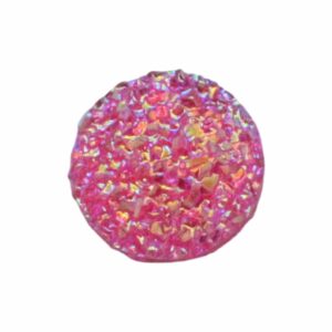 Druzy Cabochon - Round - 12mm - Red AB