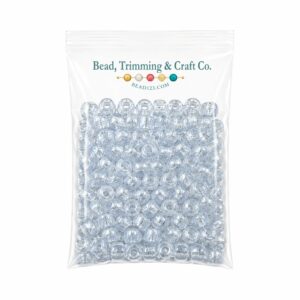 Pony Beads - 9mm - Clear - Glitter - 100 Pieces