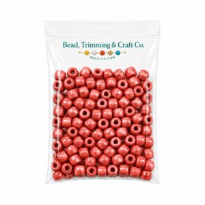 Pony Beads - 9mm - Red - Pearl - 100 Pieces