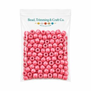 Pony Beads - 9mm - Padparadscha - Pearl - 100 Pieces
