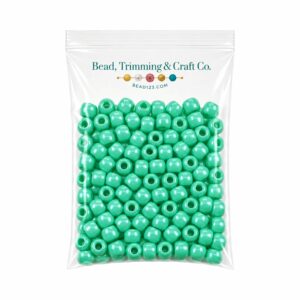 Pony Beads - 9mm - Green - Pearl - 100 Pieces