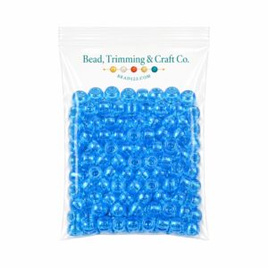 Pony Beads - 9mm - Blue - Transparent - 100 Pieces