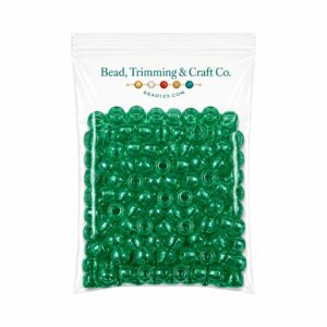Pony Beads - 9mm - Green - Transparent - 100 Pieces
