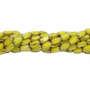 Faceted Oval Bead - 7mm - 34cm Strand - Yellow / Gold