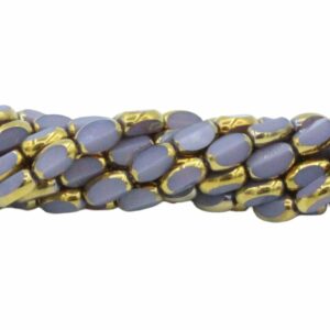 Faceted Oval Bead - 7mm - 34cm Strand - Purple Opal / Gold