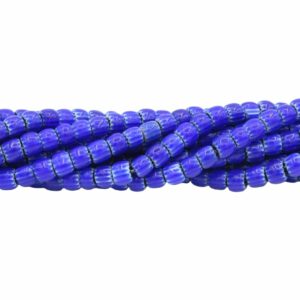 Drum Lampwork Beads - Glass - 6mm - 39cm Strand - Dark Blue