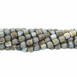 Drum Lampwork Beads - Glass - 6mm - 39cm Strand - Brown