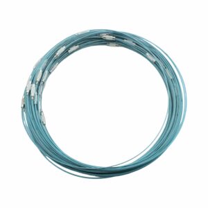 Wire Necklace - Screw Clasp - 14cm - Aqua