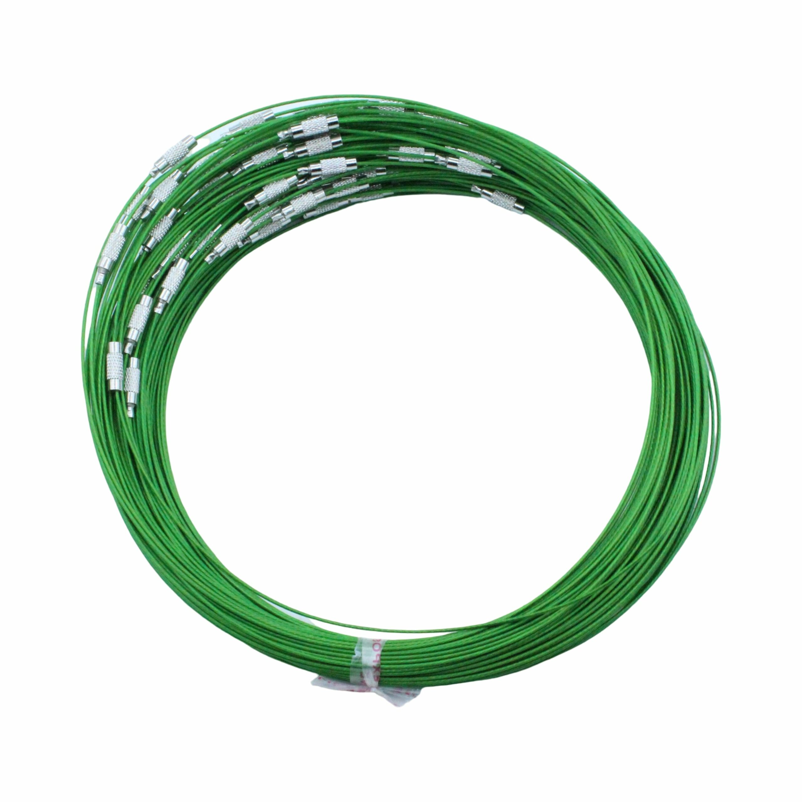 Wire Necklace - Screw Clasp - 14cm - Green