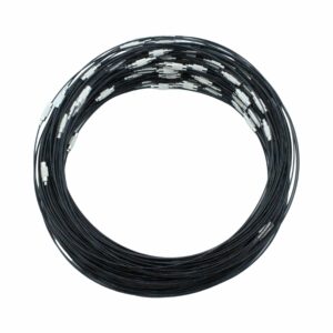 Wire Necklace - Screw Clasp - 14cm - Black